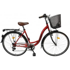 Bicikl Spring Giulia 7/br-shim/TY-22,ženski košara,28"crveno crni - C