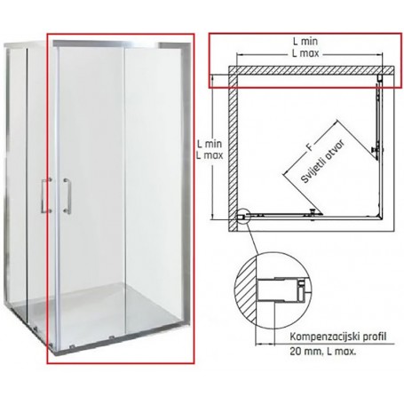 Linz Q shower side 80-82x199 cm