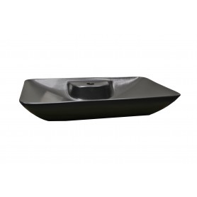 Erin surface-mounted ceramic washbasin black matt 620x420x115 mm
