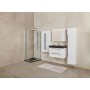 Sharp 60 upper bathroom cabinet white gloss