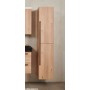 Sharp 170 side bathroom cabinet oak natural black handle