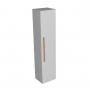 Smart 150 side bathroom cabinet white gloss gold handle