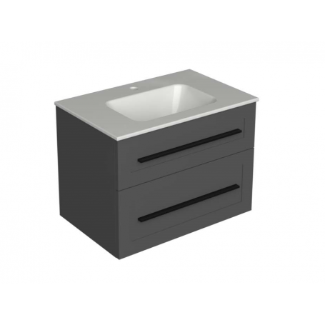 Eternity 70 lower bathroom cabinet graphite supermatt black handle