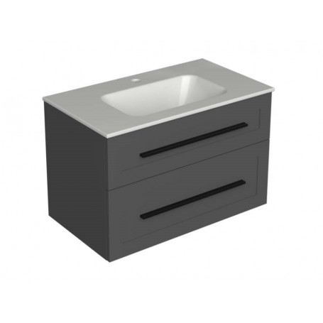 Eternity 80 lower bathroom cabinet graphite supermatt black handle