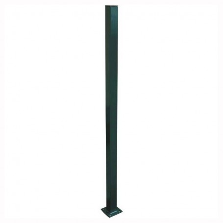 Post for panel fence 1250 mm (5x5 cm) with accesorries - green E