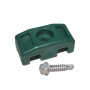 Post for panel fence 1550 mm (5x5 cm) with accessories - green E