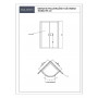 Semicircular shower cabin Meira 90R 90X90X195cm