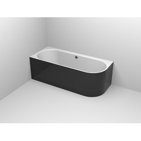 Neat Left Black matte freestanding bathtub 180x75cm