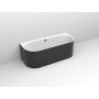 Neat Wall Black matte freestanding bathtub 170x75cm