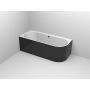 Neat Left Black matte freestanding bathtub 170x75cm