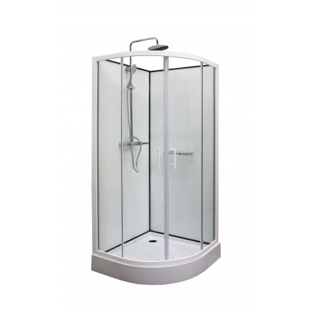 Polina 90 semicircular shower cabin with bathtub 90x90x195 cm