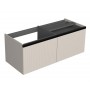 Lower bathroom cabinet left Miracle 100 cashmere black handle