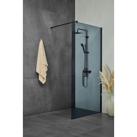 Vetro Black 130F shower wall 130 X 200