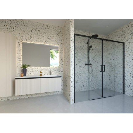 Vienna Wall trs shower screen black 180-183 cm