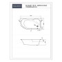 Elegant 150R acryl bathtub 1500x900x445 mm