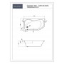 Elegant 160L acryl bathtub 1600x900x445 mm