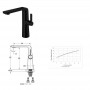 Beril-A basin faucet tall black