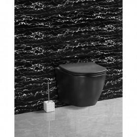 Mondo Black Wall- Hung toilet seat - Rimless 490x370x370 mm