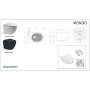 Mondo Black Wall- Hung toilet seat - Rimless 490x370x370 mm