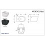 The Mondo black wall-hung bidet dimensions 490x370x320 mm