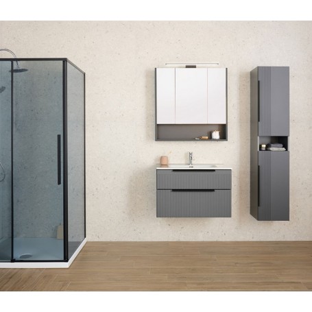 Miriad 80 lower bathroom cabinet grafit supermat