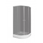 Gray 90R semicircular shower cabin 90x90x205 cm