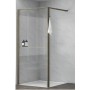 Armal shower wall 90x200 cm aluminum profiles, dark oak, with hook and shelf