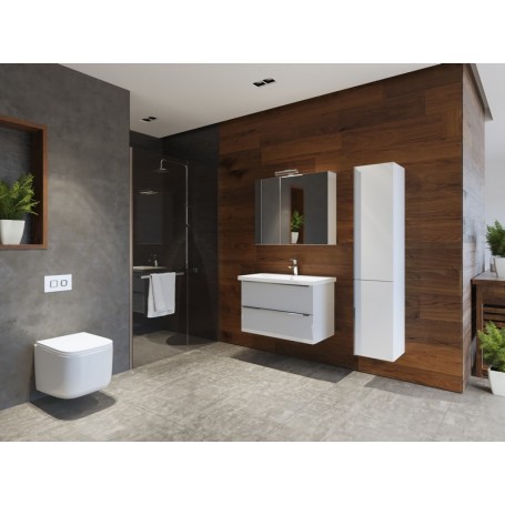 Ibiza hanging bathroom element V150 - 2 doors, white matt, 30x35x150 cm