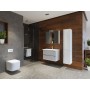 Ibiza hanging bathroom element V150 - 2 doors, white matt, 30x35x150 cm