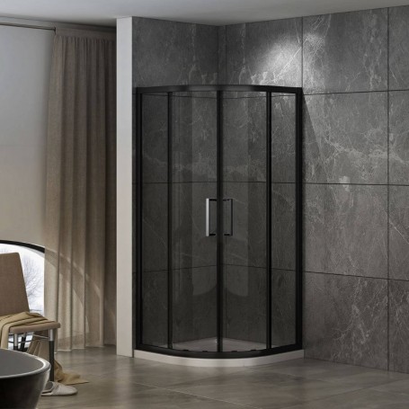 Domino semicircular shower cabin 80 click CP, transparent glass