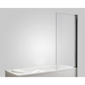 Bath screen 70x140cm shiny profile, transparent glass - A