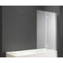 Bath screen 90x140cm glossy profile, transparent glass - A