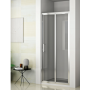 Folding shower door 90x190 chrome profile, transparent glass 6 mm