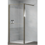 Shower wall 100x200 "Walk in" dark oak profiles, transparent glass with hook and shelf