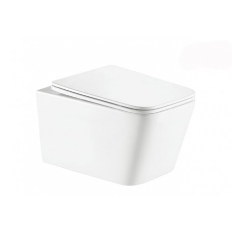 Naos Eta toilet bowl hanging, white gloss with seat